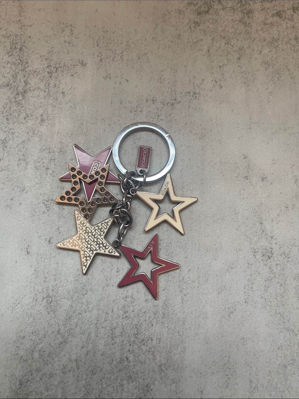 Coach Multicolor Star Charm Key Ring